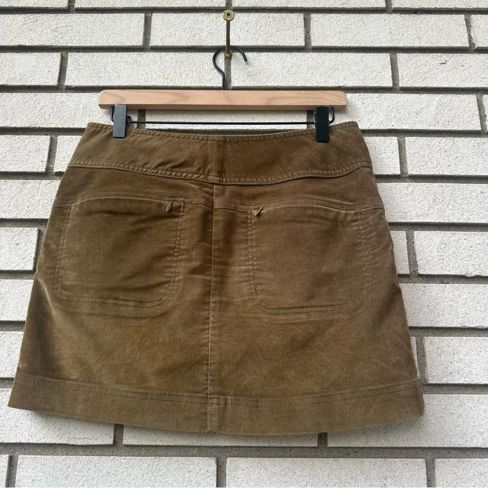 Athleta Ridge Corduroy Skirt Brown Olive Mini 6 Petite Pockets Utility Retro Y2K
